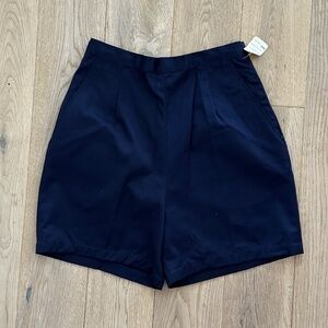 NWT. Vintage Deadstock Fitted High-rise Navy Shorts. XS